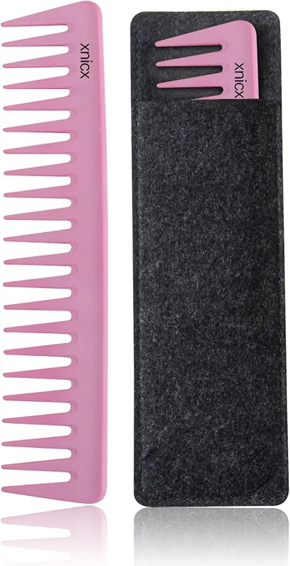 7.48 Inch Wide Carbon Pink Detangling Comb for Men & Women - Professional Styling for Curly, Long, Wet or Dry Hair | Anti-Static Carbon Detangle Comb for Men and Women,Add Volume, Texture and Style for Curly,Long,Wet or Dry Hair,Pink