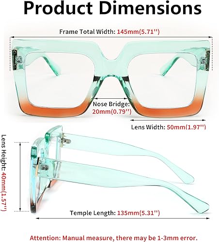 Miniatura 5 de FEISEDY Gafas de luz azul de gran tamaño para mujer, antifatiga, gruesas, cuadradas, para computadora, B2381