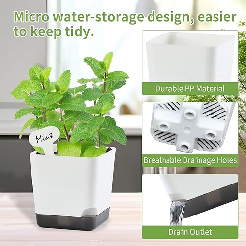 Miniatura 2 de Macetas pequeñas de 3 pulgadas, macetas de plántulas, paquete de 20 macetas de plástico para plantas de interior y exterior, macetas decorativas