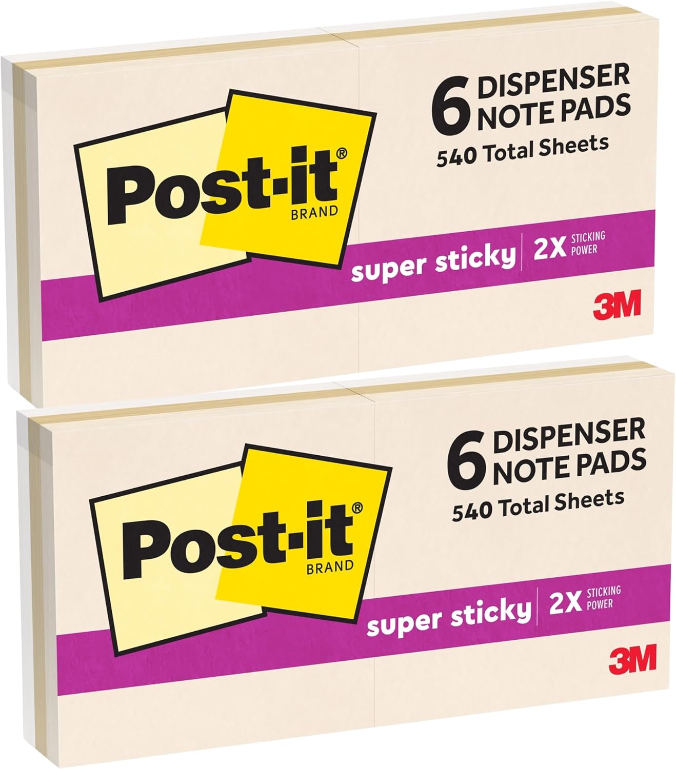 Post-it Super Sticky Dispenser Pop-up Notes, 12 Sticky Notes Pads, 1080 Total 3 x 3 in., 2X the Sticking Power, Use with Post-it Note Dispensers, Neutrality Collection