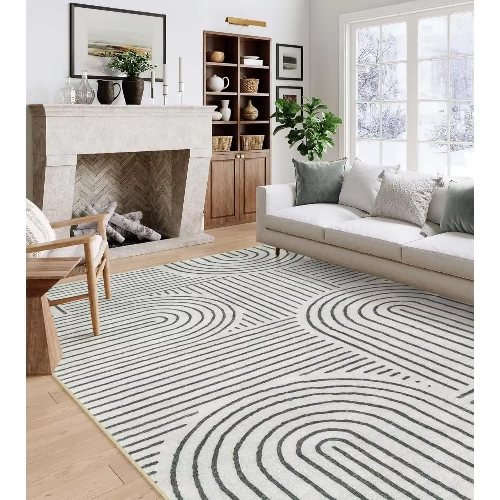 Tapis lavables ultra-fins et antidérapants pour un salon moderne et sécurisé