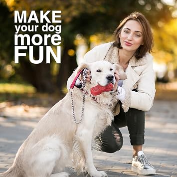 Indestructible Dog Toys, Squeaky Dog Toys for Aggressive Chewers, Tough Dog Chew Toys for Medium/Large Dogs/Heavy Duty Dog Toys (Red)