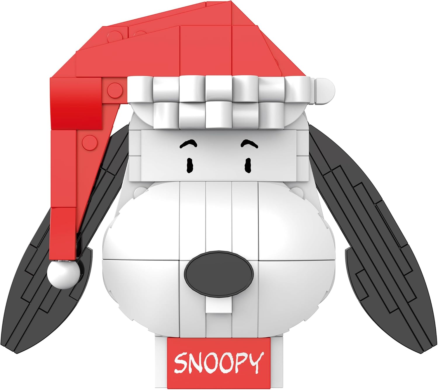 Brickcraft Peanuts Snoopy Christmas Brick Building Set, 145 Pieces | DIY Holiday Winter Block Kit with Display Stand | Festive Décor Collectible & Gift for Kids & Adults, Ages 8+