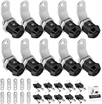 2 Kit boîte à outils serrure avec clés, 5/8" Cabinet serrure Cam verrouillée similaire, boîte à outil serrure de remplacement pour boîte aux lettres RV Porte de rangement avec manuel, alliage de zinc (2paquet,5/8 pouce)