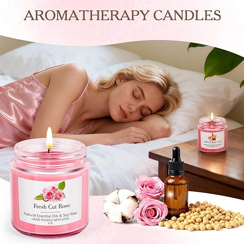 Miniatura 3 de Paquete de 9 velas de regalo para mujeres, velas de aromaterapia para el hogar perfumadas de 36 onzas, 300 horas de larga duración, juego de