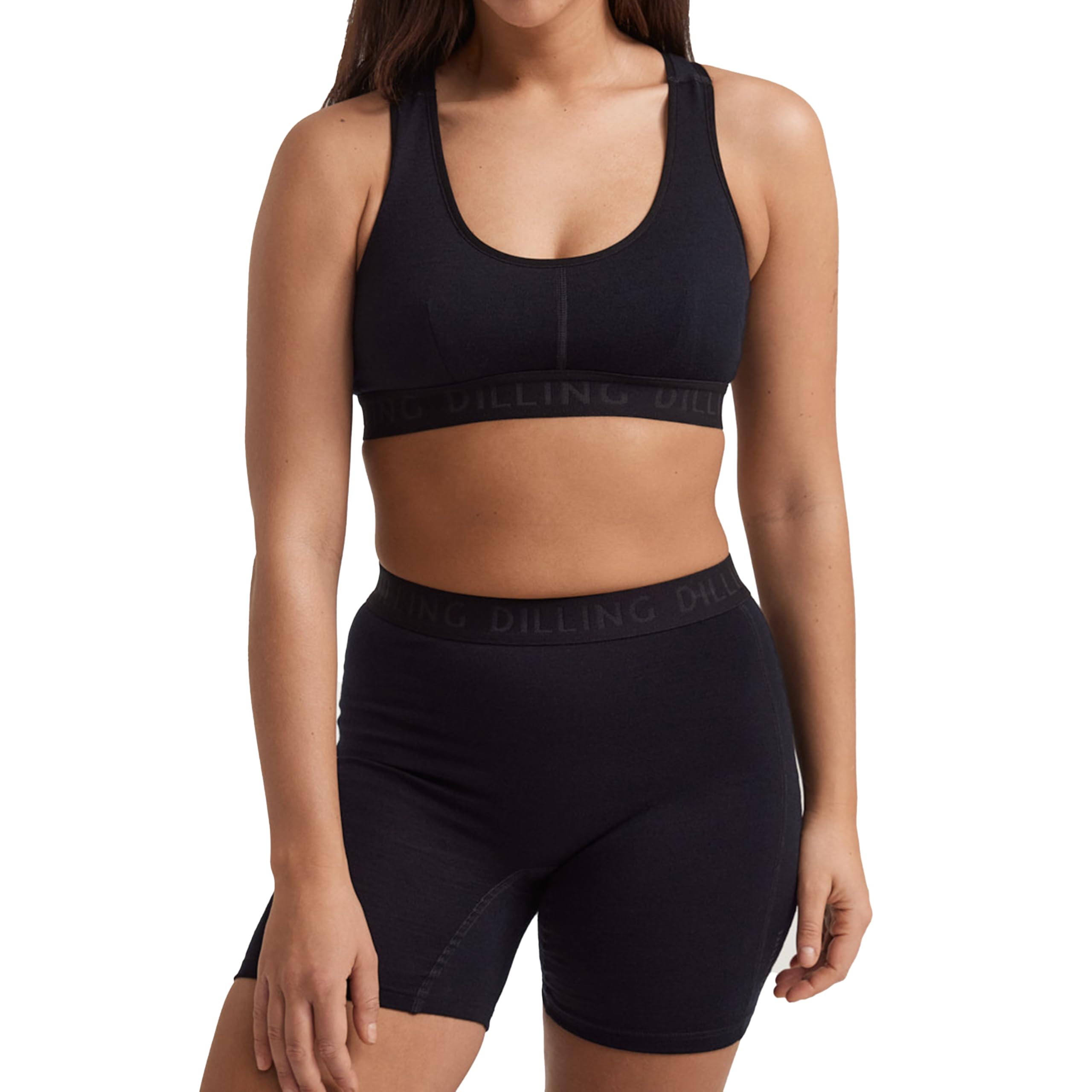 Dilling Women's Black Merino Wool Sports Bra - 18