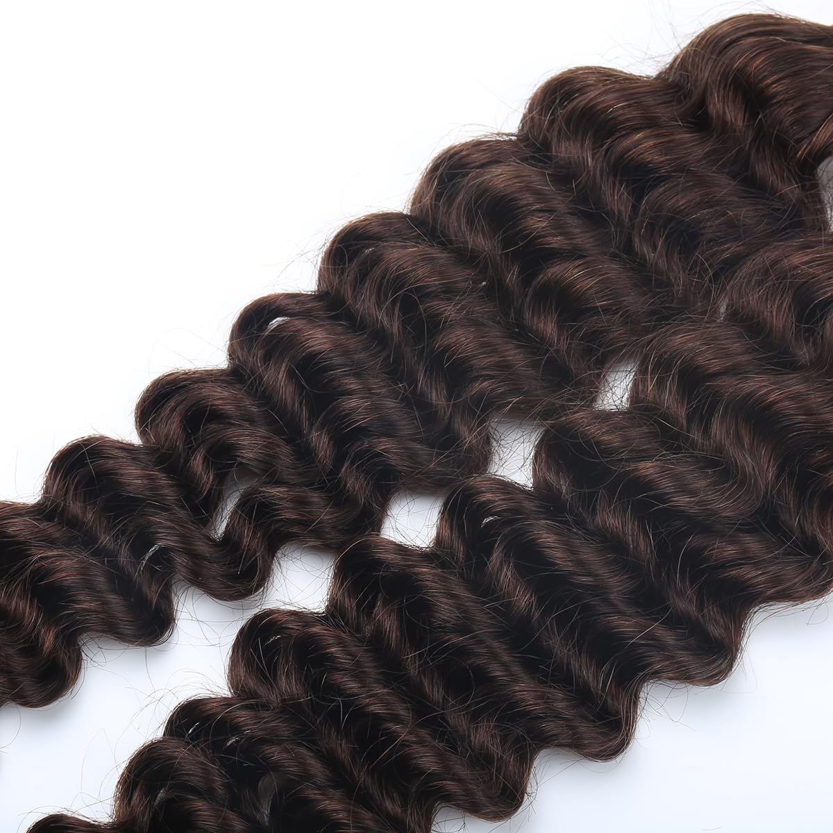 Pelo humano a granel para trenzar de onda profunda 50cm 20 pulgadas pelo humano rizado brasileño para mujeres sin paquetes de tramas extensiones de cabello humano marrón chocolate
