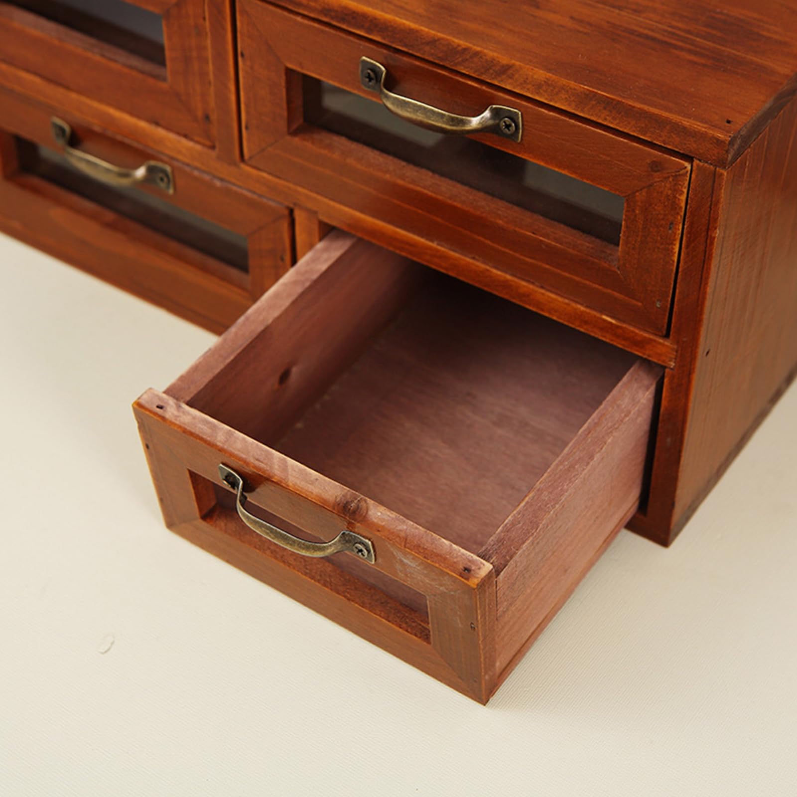 Amazon｜レトロな木製の引き出し収納キャビネット装飾的な木製の収納