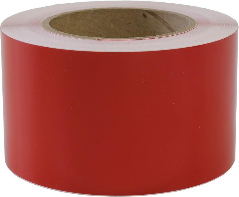 Fita de pinstriping lisa Linear Designs em vinil 3 mil, 5,08 cm de largura, Vermelho-cereja – rolo de 15,24 m