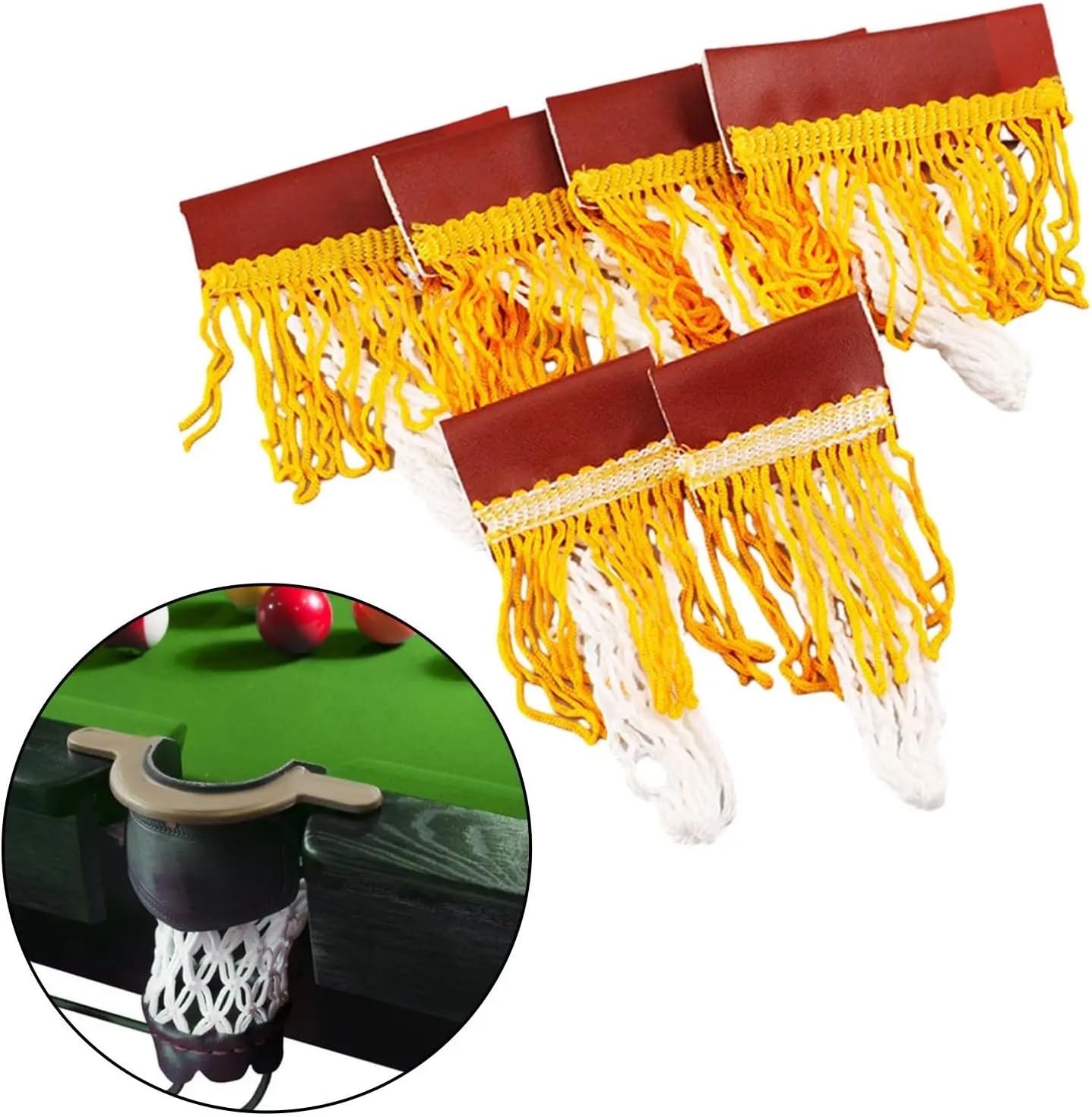 Billiards Table Pockets, Pool Table Pocket Net Replacement 10.5x6cm 6 Pcs