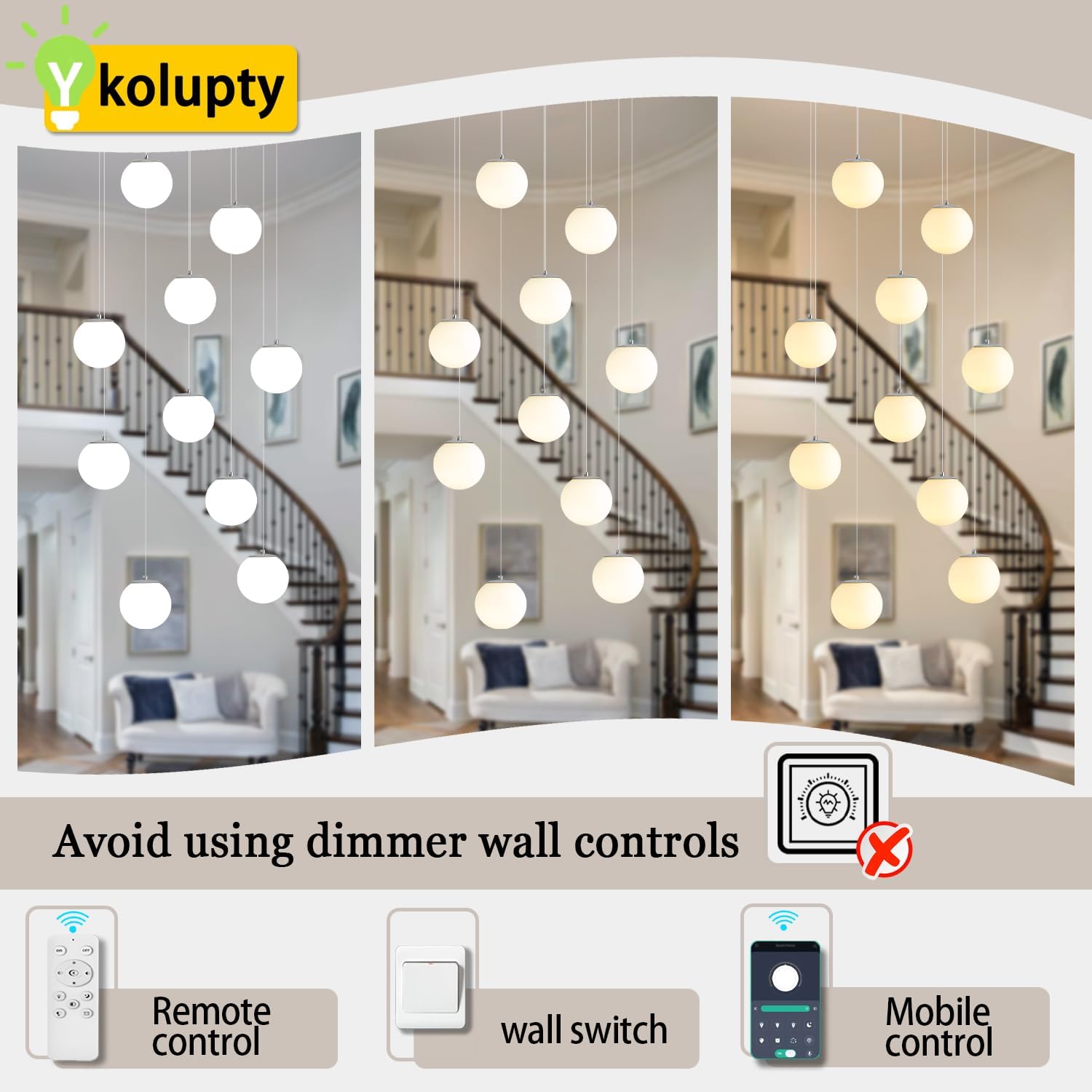 Chandeliers for Living Room Silver Pendant Light with White Globe Glass Dimmable Ceiling Light Rectangular Flush Mount Chandeliers Ceiling Light for Kitchen Island, Dining Room,Entry Hallway,