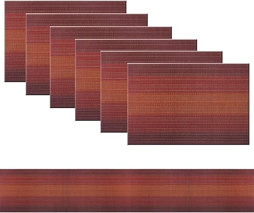 Miniatura 269 de PIGCHCY Juego de 6 manteles individuales beige de vinilo PVC duraderos para mesa de comedor, manteles individuales resistentes al calor, Beige -