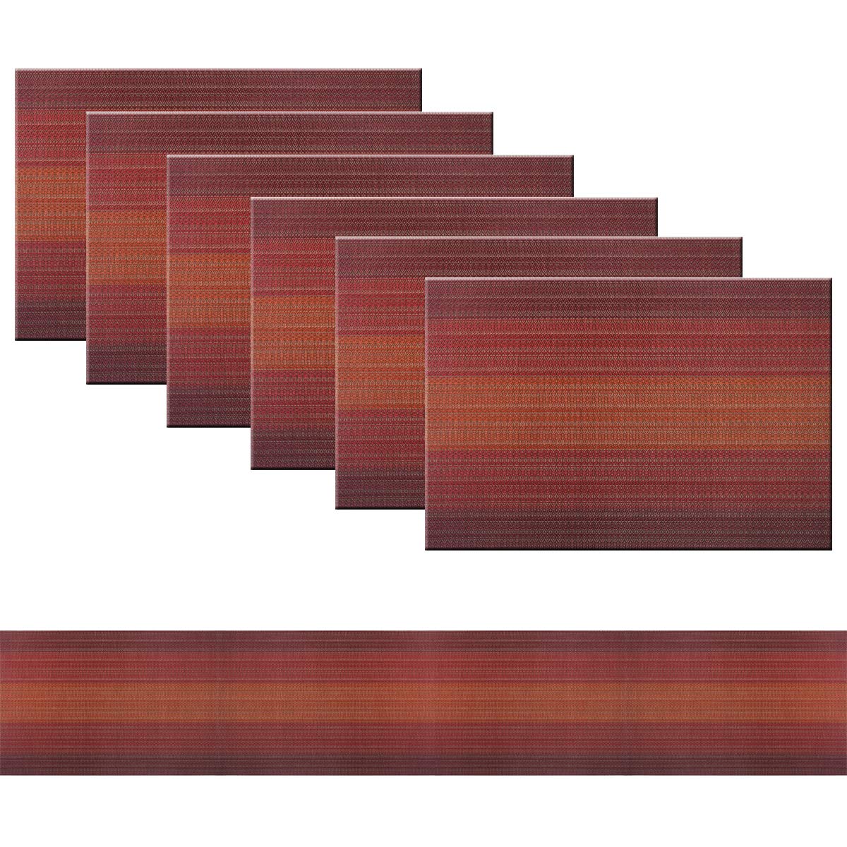 PIGCHCY Placemats,Durable Placemats for Dining Table,Washable Woven Vinyl Kitchen Placemats Set of 4 (Brown) — Amazon image 19