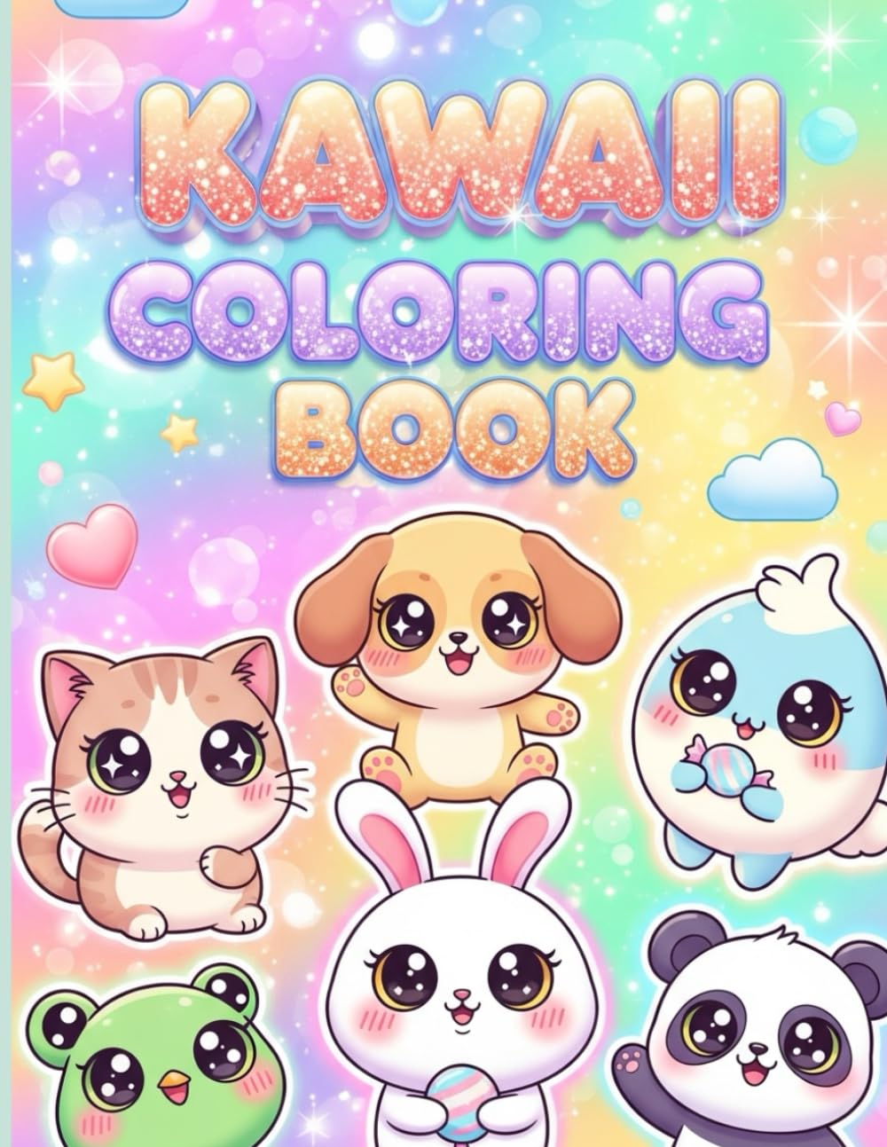Kawaii Coloring Book: 50 Simple and Super Cute Kawaii Characters for Kids