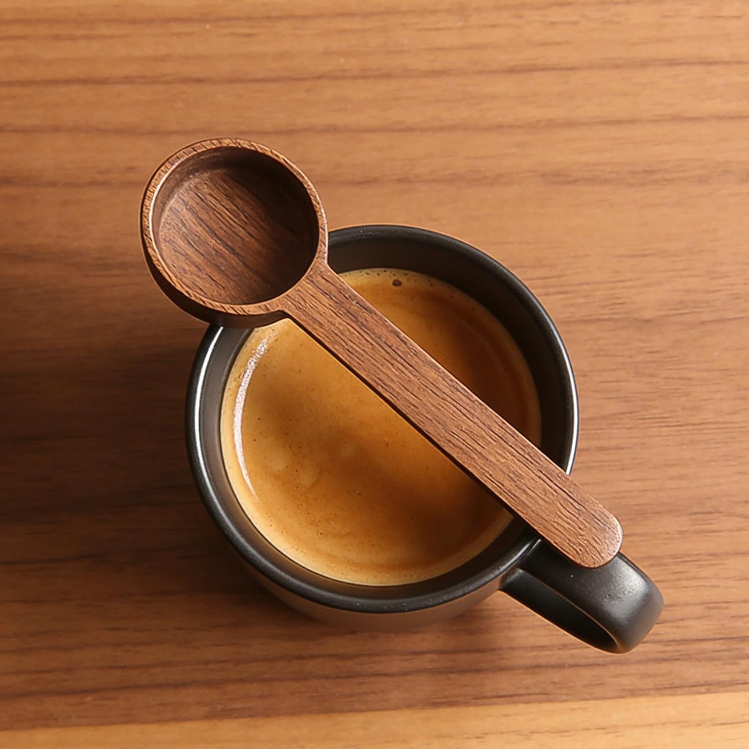 Gatuida 2pcs Multi-function Wooden Coffee Scoops Round-shaped Head for Measuring Coffee Powder and Salt, Compact Design for Housewarming Gifts
