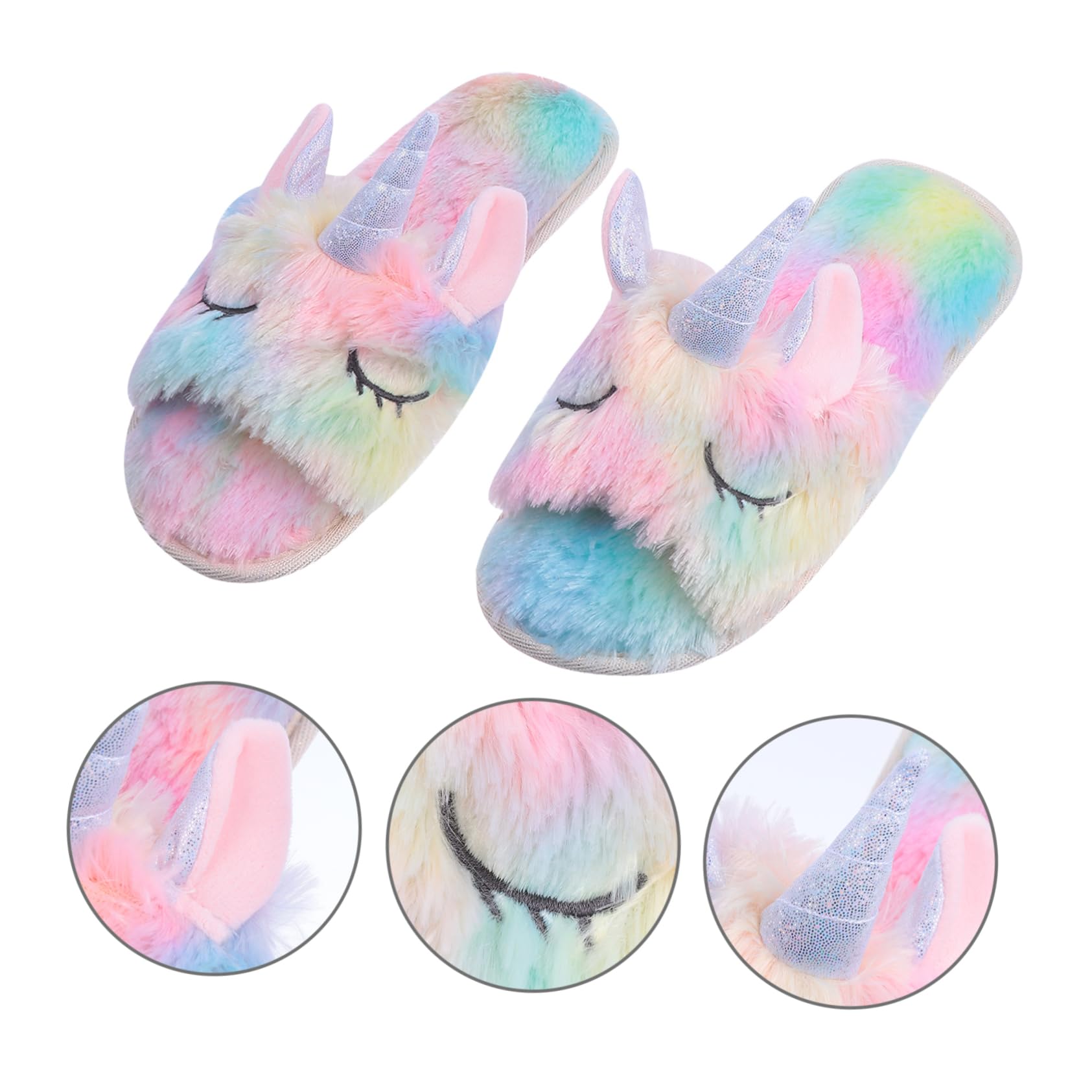 Pantofole Invernali per Donna Forma di Unicorno Calde e Comode Pantofole in Peluche per Casa Antiscivolo