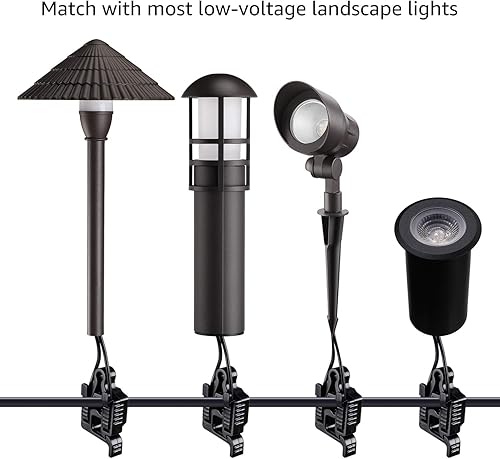 Miniatura 7 de LEONLITE Paquete de conectores de cable de luces LED para exteriores, paquete de 6 bolardos de iluminación de paisaje de bajo voltaje de 3 W 12 V,