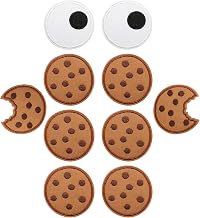 Pack of 10 Cookie Monster Patches, Cookie Monster Accessories, Carnival Women's Biscuit Monster Costume Patch Fancy Dress Cookie Monster Iron-On Biscuit Patches Iron-On Stickers for Children Adults