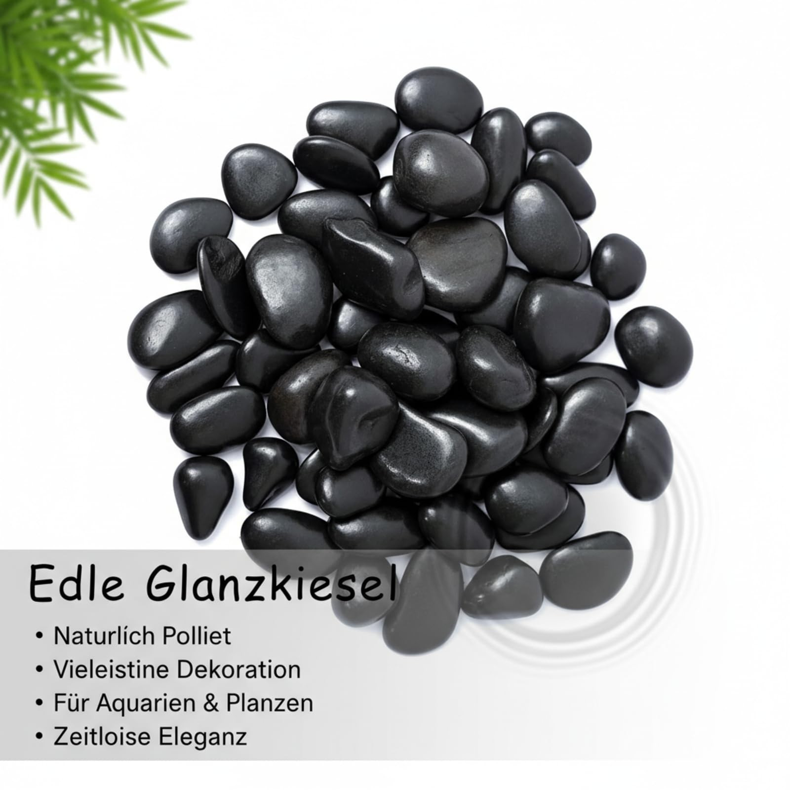 1 Kg Galets Naturels 3-5 cm Noir Poli Galets DéCoratifs pour Plantes en Bambou, Aquarium, Remplissage de Vase, Jardin Féérique, Décoration D'aquarium - 5
