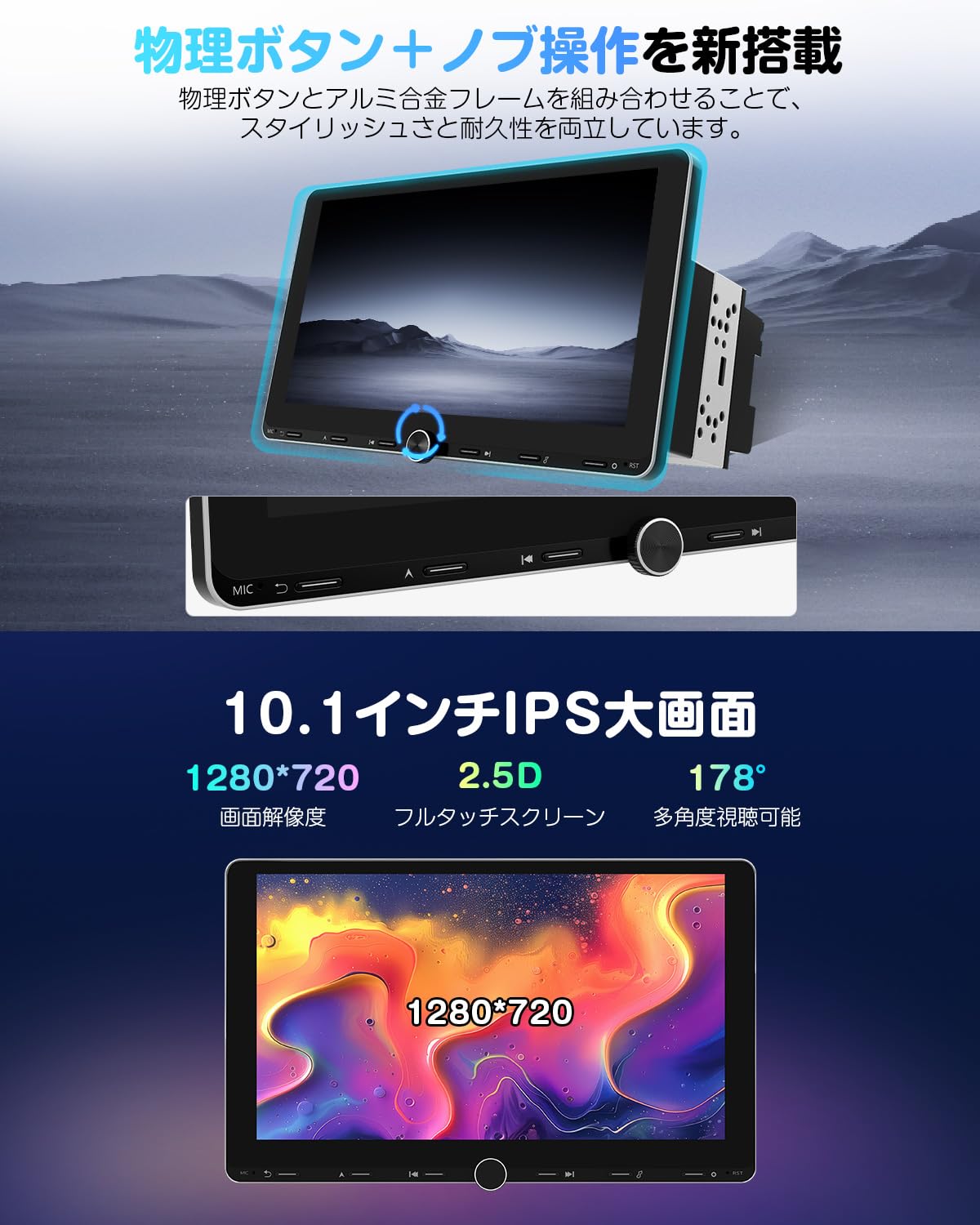 Amazon.co.jp: EONON 10.1インチディスプレイオーディオ 2DINカーナビ