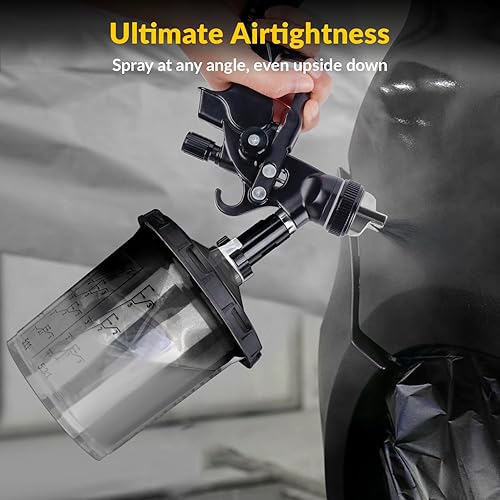 Miniatura 4 de YUZES Tazas desechables para pistola de pintura de 20 onzas líquidas (600ML), 40 tapas y forros desechables para tazas de pintura, 2 tazas duras con