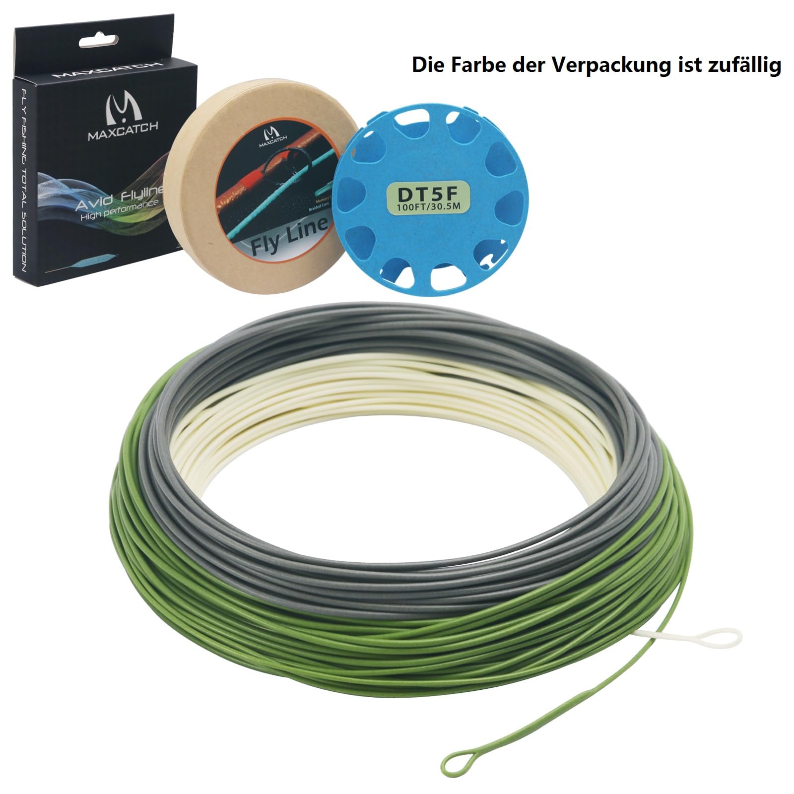 MAXIMUMCATCH TroutLite DT Fliegenschnur 3/4/5/6F 90FT Double Taper Fliegenfischen Schnur mit 2 Schlaufen, Beige/Grau/Salbei