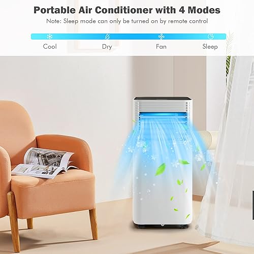 Miniatura 4 de PETSITE Aire acondicionado portátil, unidad de enfriamiento de CA de 8000 BTU para habitación, unidad de CA 3 en 1 con enfriador de aire, ventilador