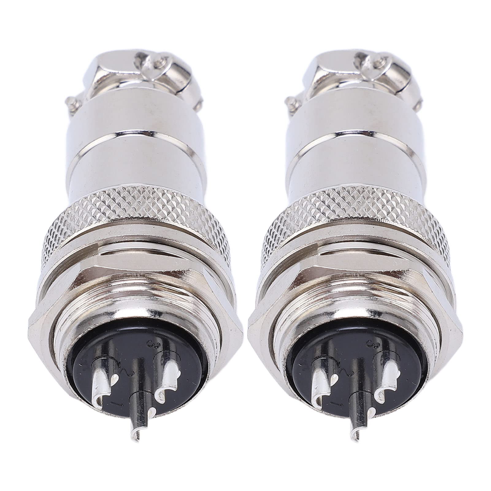 Connecteur Aviation (Prise) Mâle + Femelle - Série GX16 - Argenté - NEUF (Lot De 1 Ensemble)