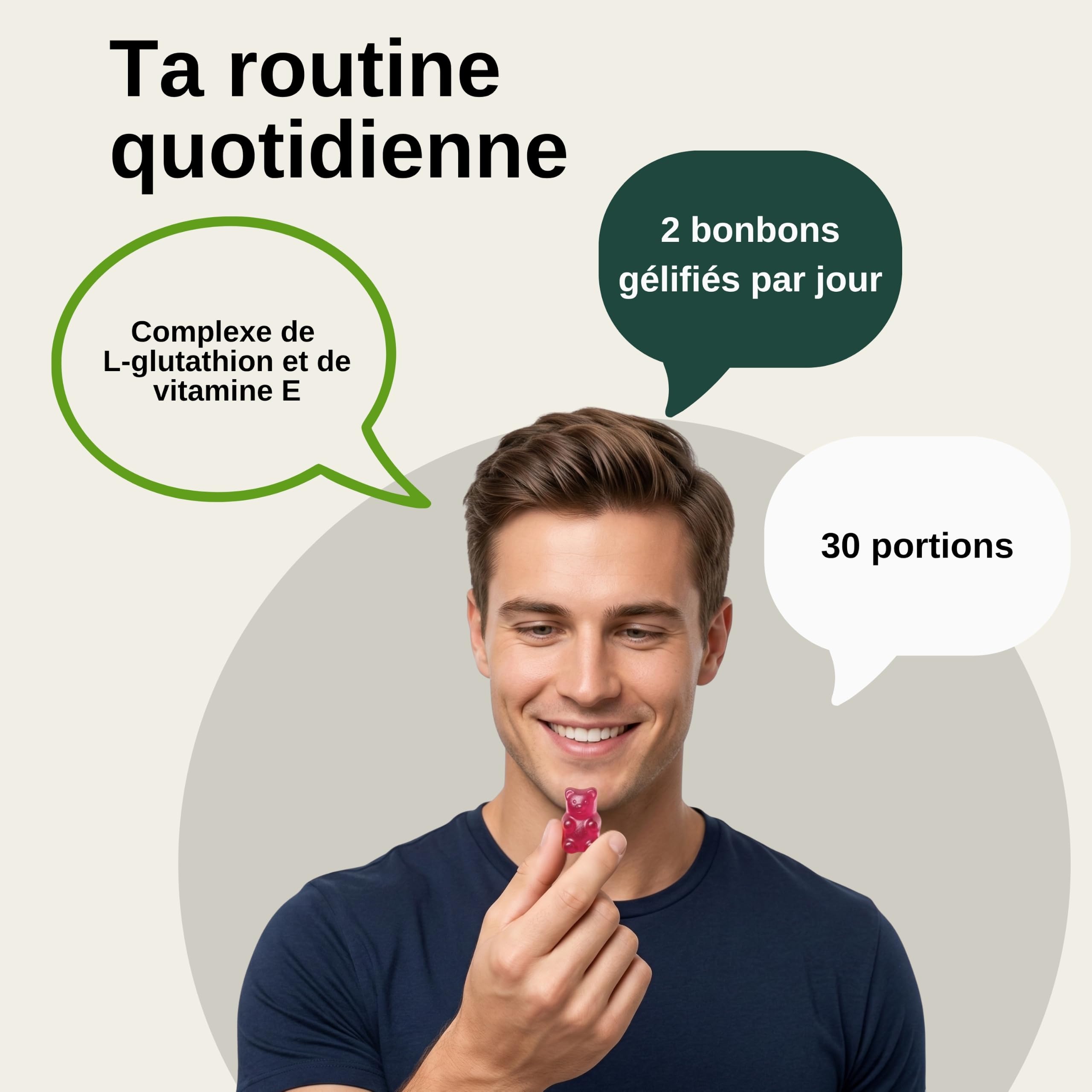 Vita Elements Gommes L-Glutathion - 60 unités - Lot de 3