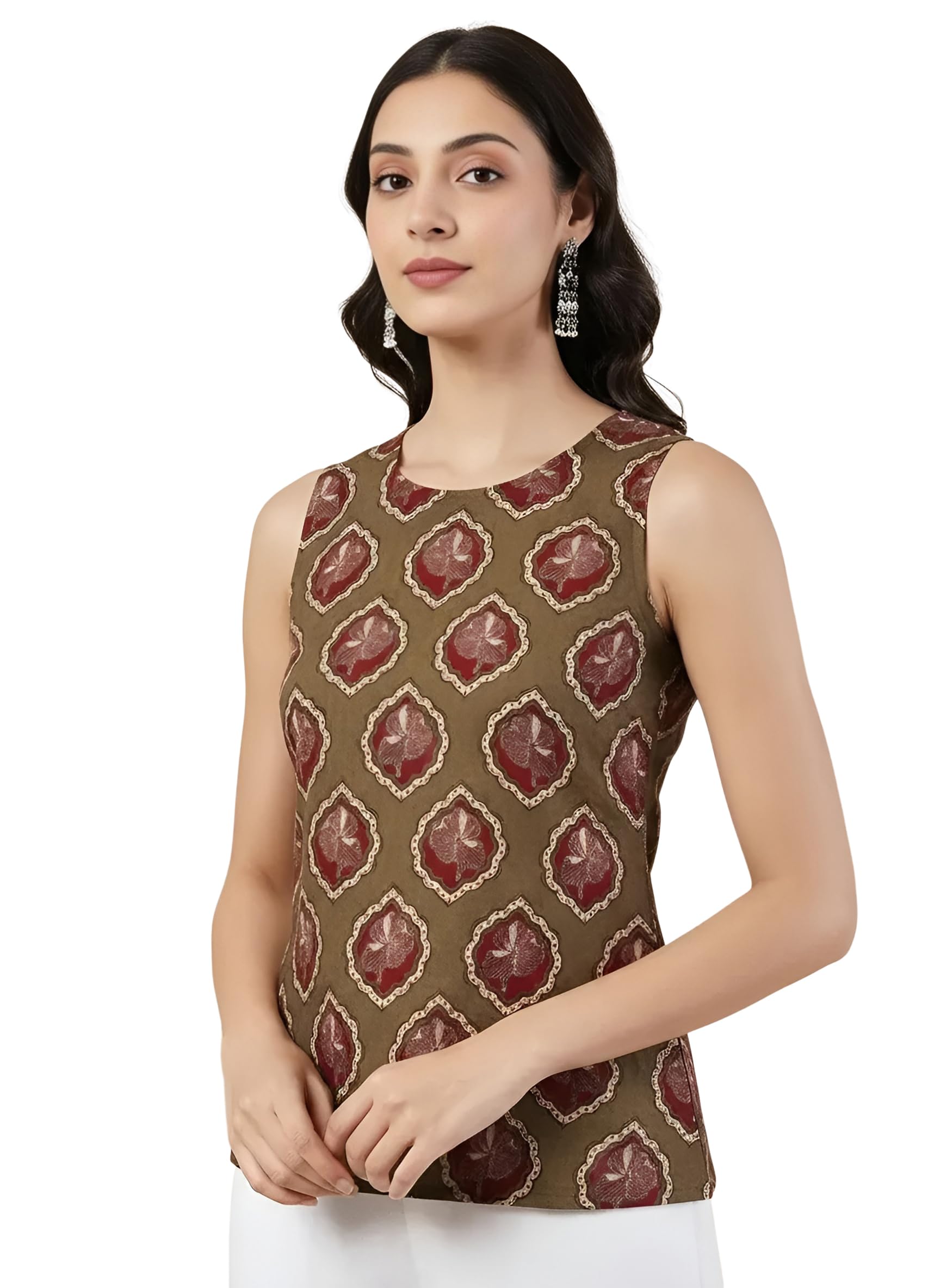pinkmint Women’s Printed Sleeveless Top for Women & Girls | Pure Cambric Cotton Fabric | Regular Fit | Soft, Breathable| Ideal for Casual, Daily, Office & Summer Wear (Available in Plus Size)-picture-20
