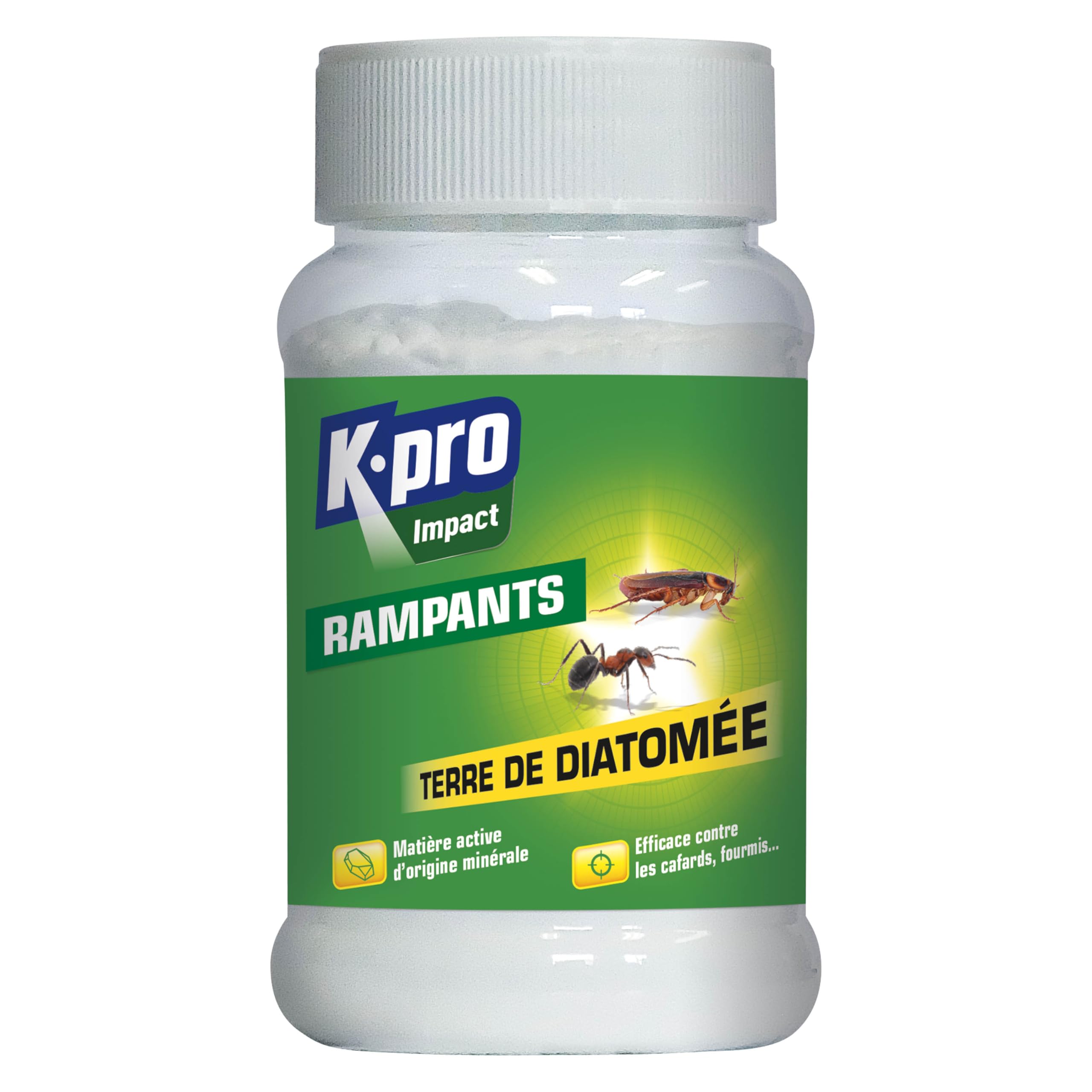 Terre de diatomée K.PRO 100g : poudre insecticide naturelle pour intérieur et extérieur