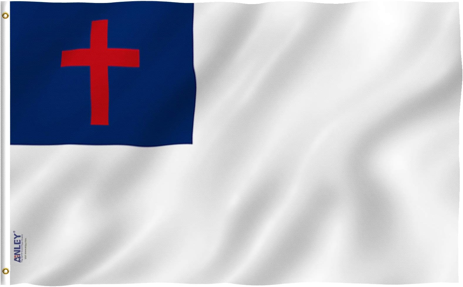 Anley Fly Breeze 3x5 Foot Christian Flag - Vivid Color and Fade proof - Canvas Header and Double Stitched - Religious Flags Polyester with Brass Grommets 3 X 5 Ft
