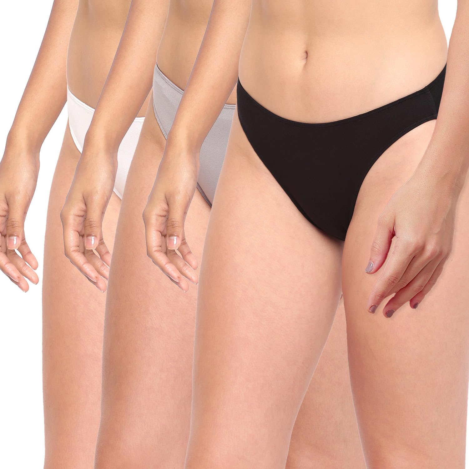 la intimo BASIICS Glamo Antimicrobial High Leg Brief Panty for Women (Pack of 3)-picture-22