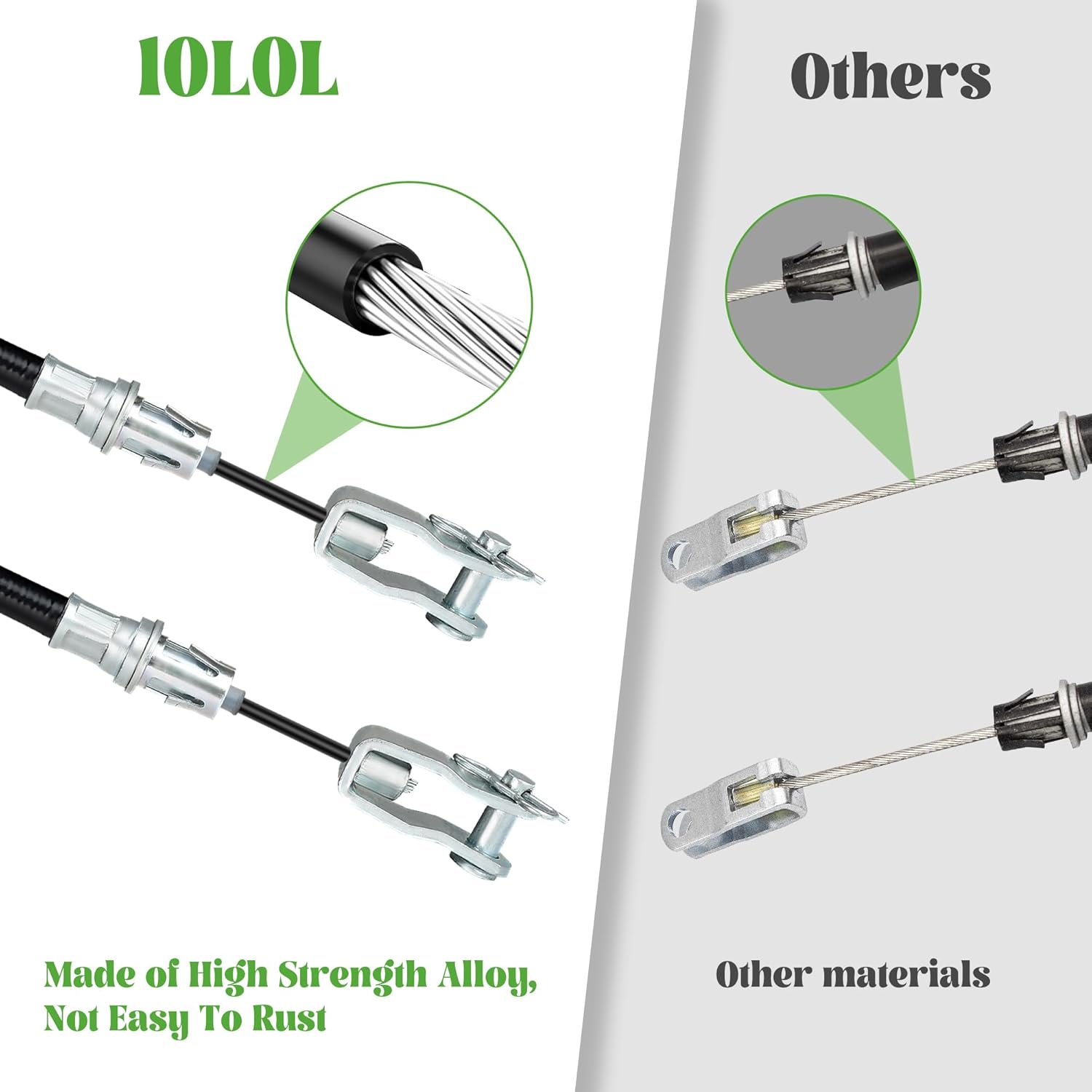 10L0L Golf Cart Transmission Cable End Ball Bolt Kit & Golf Cart Brake Cable Set