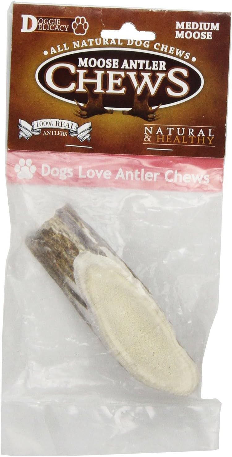 All Natural Shed Premium Dog Treat And Chew, Moose Antler Original 4-Inch, Medium