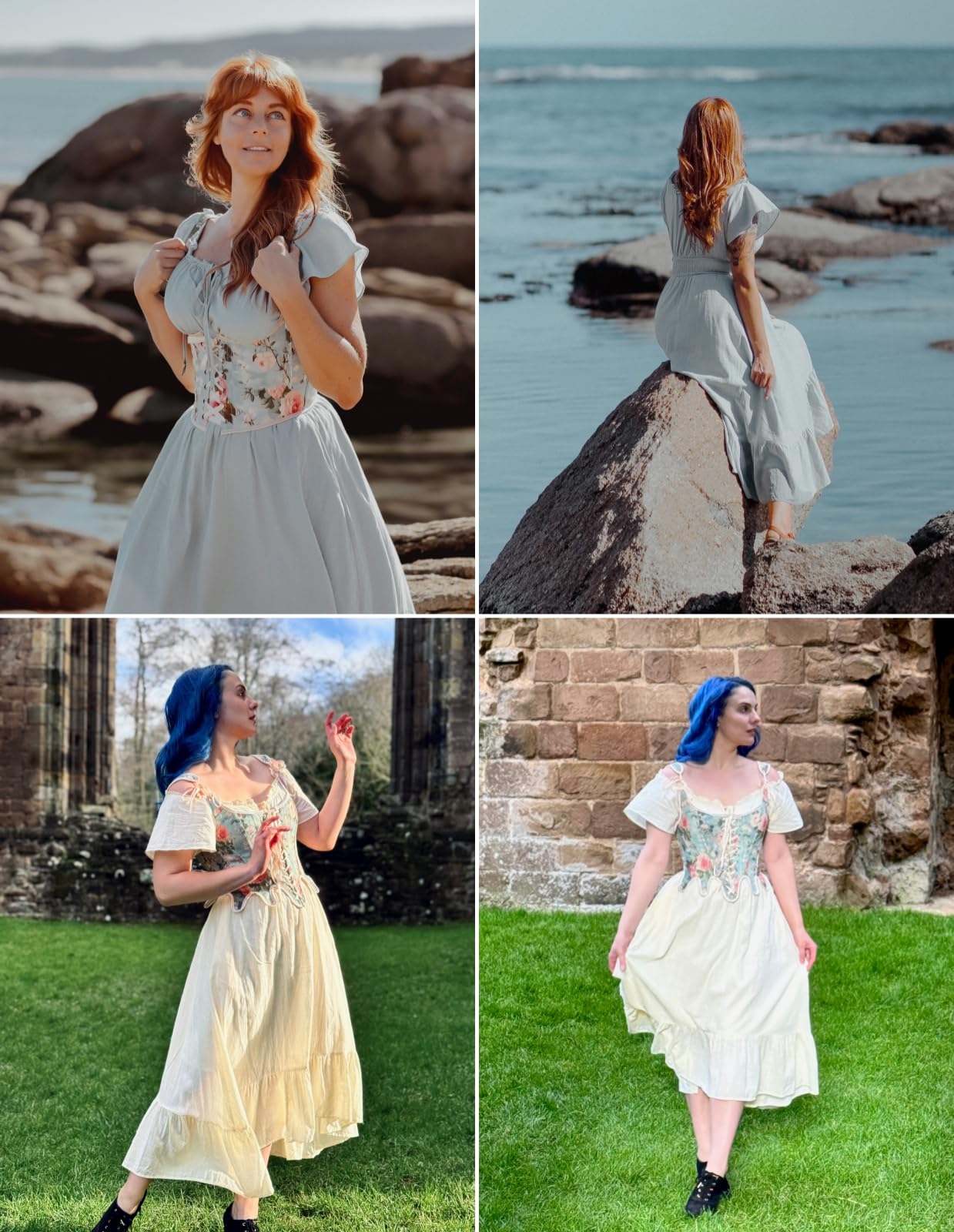 Scarlet Darkness Abito rinascimentale da donna con spalle scoperte e abiti western