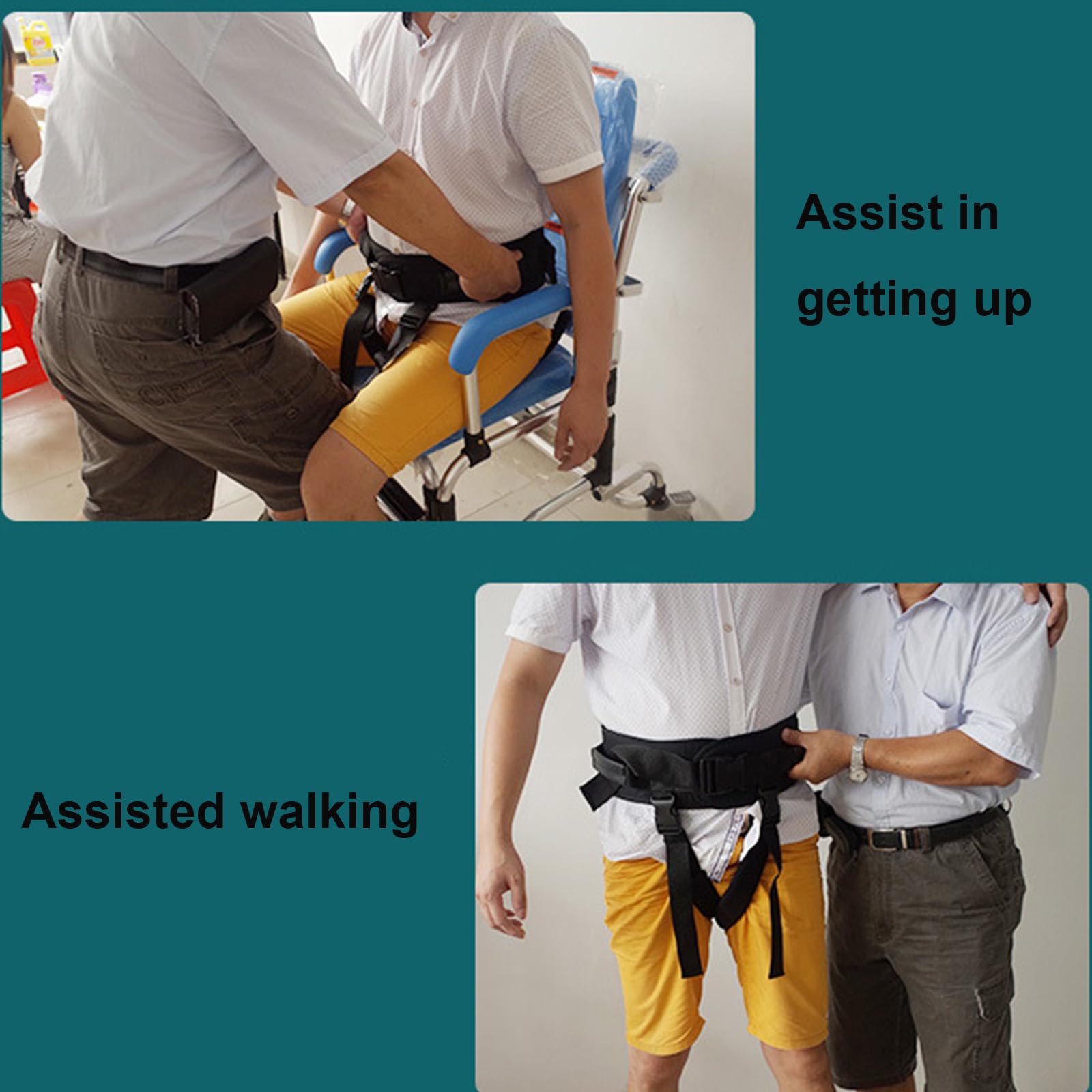 Cintura Per Andatura Con 7 Maniglie, Cinghie Di Trasferimento Per Sollevare Anziani Con Fibbia Con Un Clic Aiuto Per Camminare in Piedi Per Anziani Cintura Per Disabili,L