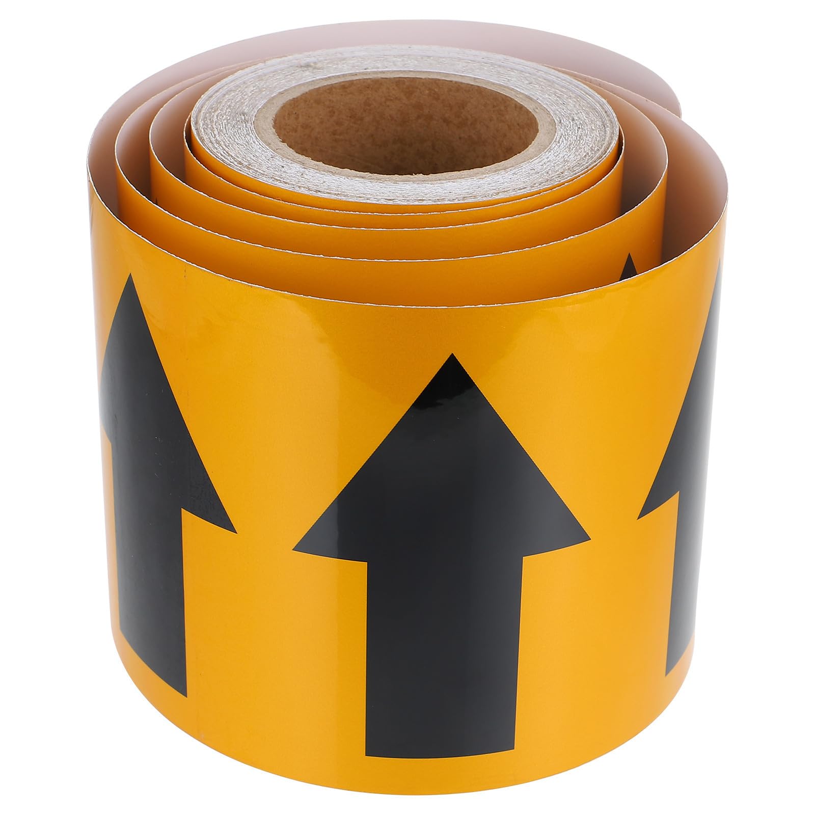 Pegatinas de Señalización de Flecha en Pvc Negro Película Reflectante, Fácil y Conveniente de Usar para Marcar Tuberías y Conductos Industriales