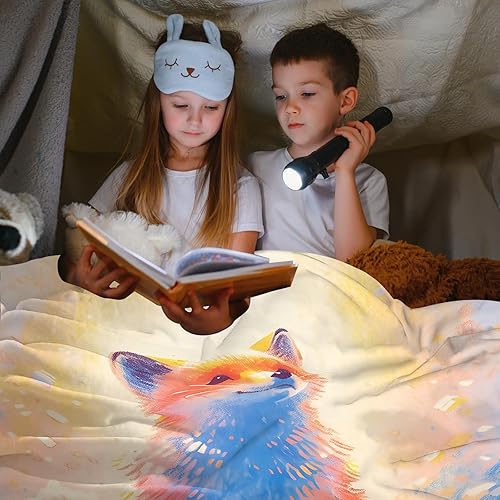 Miniatura 6 de ALIFAFA Manta de zorro, bonita manta estética de zorro rojo, regalos de zorro para niños y niñas, manta de forro polar suave para niños, decoración