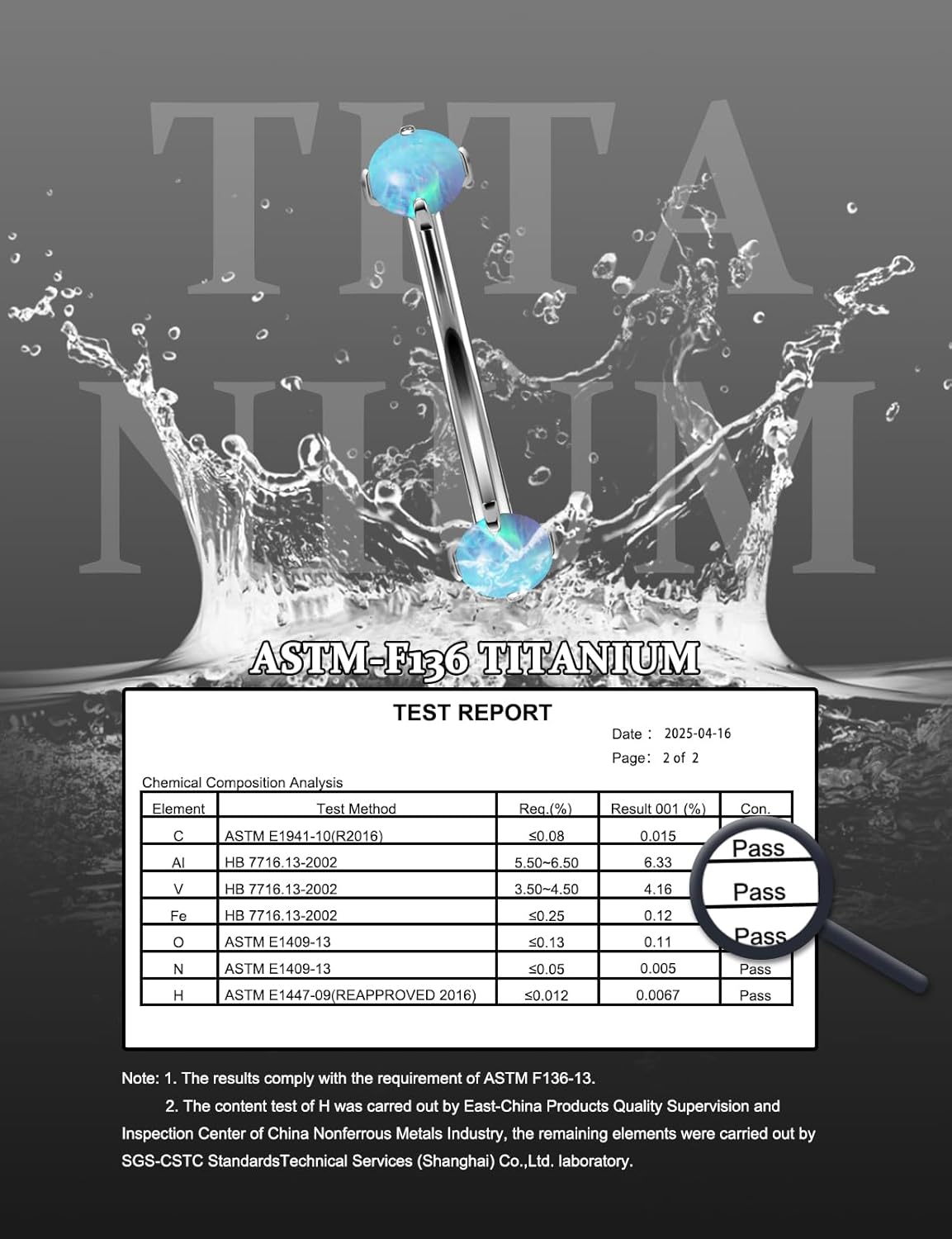 16G Astm F136 Titanium Eyebrow Piercing Jewelry Curved Barbell Eyebrow Ring Vertical Labret Lip Jewelry Daith Rook Earrings Navel Small Belly Button Ring Piercing Jewelry for Women Men Opal - Image 3