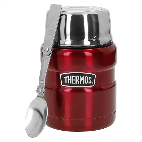 Thermos Stainless King Pojemnik Termiczny na Żywność, Czerwony, 0,47 l