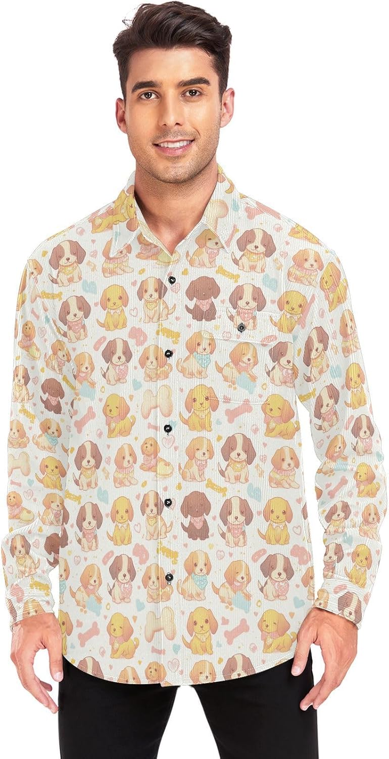 Dachshund Dreams of A Bone Women's Men's Regular Fit Rugby Shirts Dating Long Sleeve Business Work Tops
