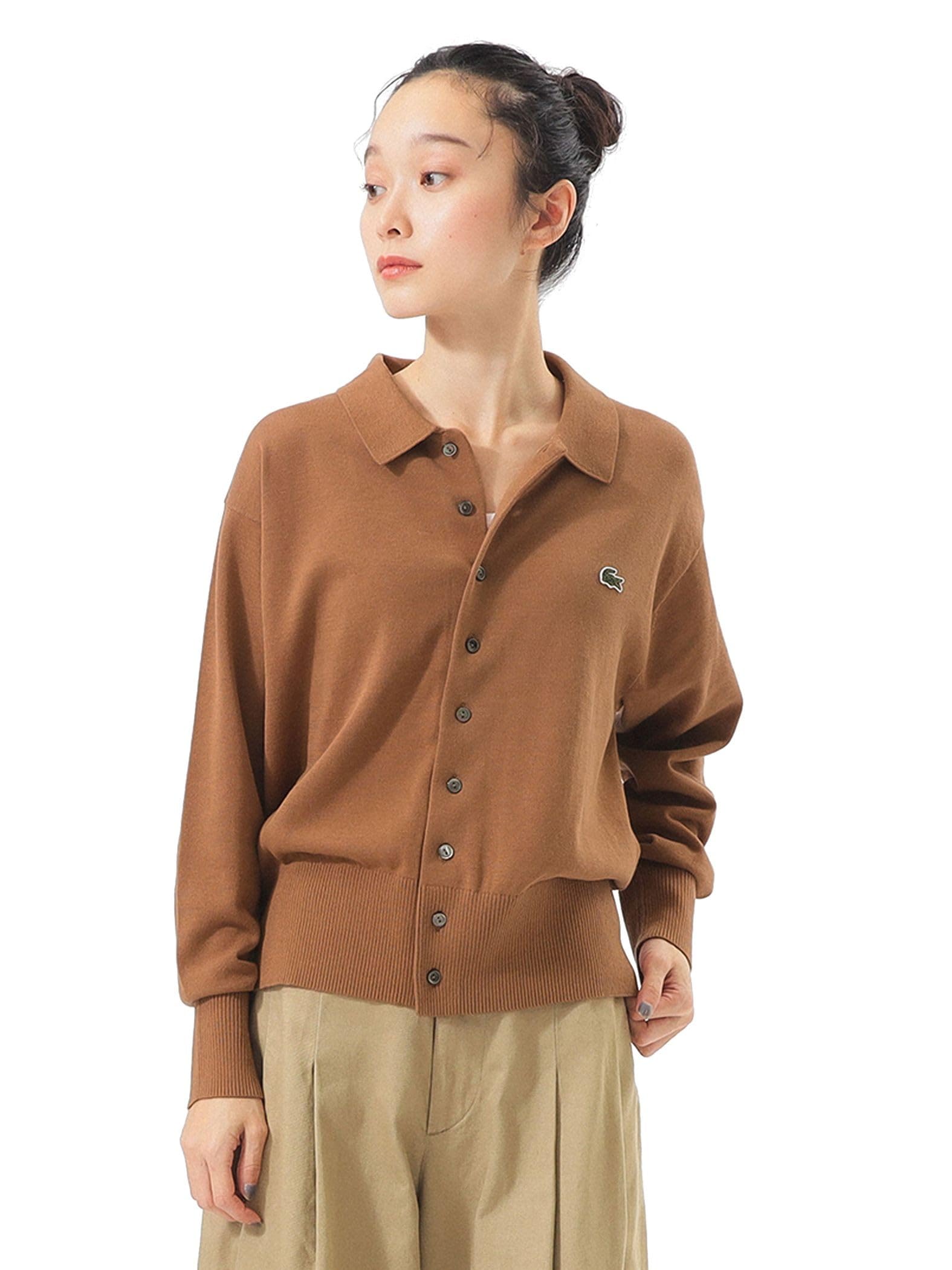 Amazon | [ビームスボーイ] L/Sニット 【別注】 LACOSTE ポロ
