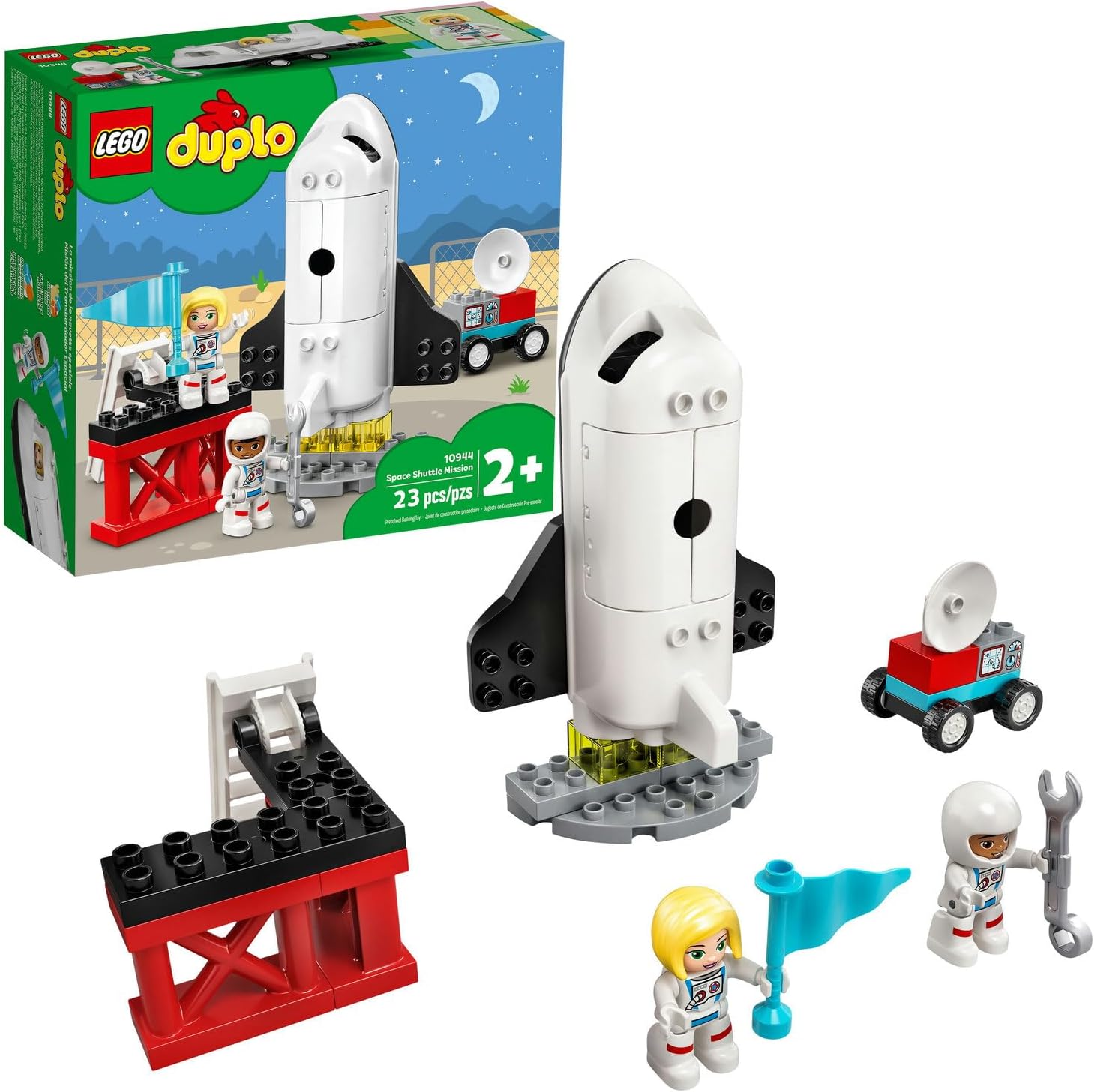 LEGO DUPLO Town Space Shuttle Mission 10944 Building Toy; Space Shuttle Creative Learning Playset, New 2021 (23 Pieces)