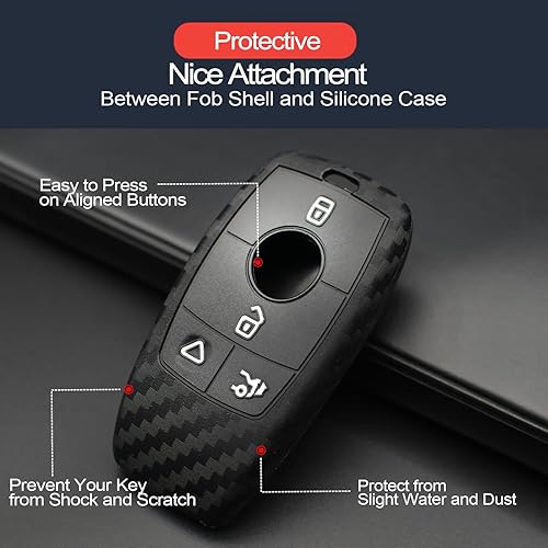 Vista 11 de 2 piezas compatibles con Mercedes Benz A C E S CLA CLS GLA GLB GLC GLE GLS G Funda de cristal para llavero protector de llavero sin llave
