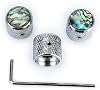 3PCS Electric Bass Guitar Metal Knobs Abalone Shell Dome Guitar Control Knobs Replacement for Strat Stratcaster Tele Telecaster Jazz Les Paul(Chrome