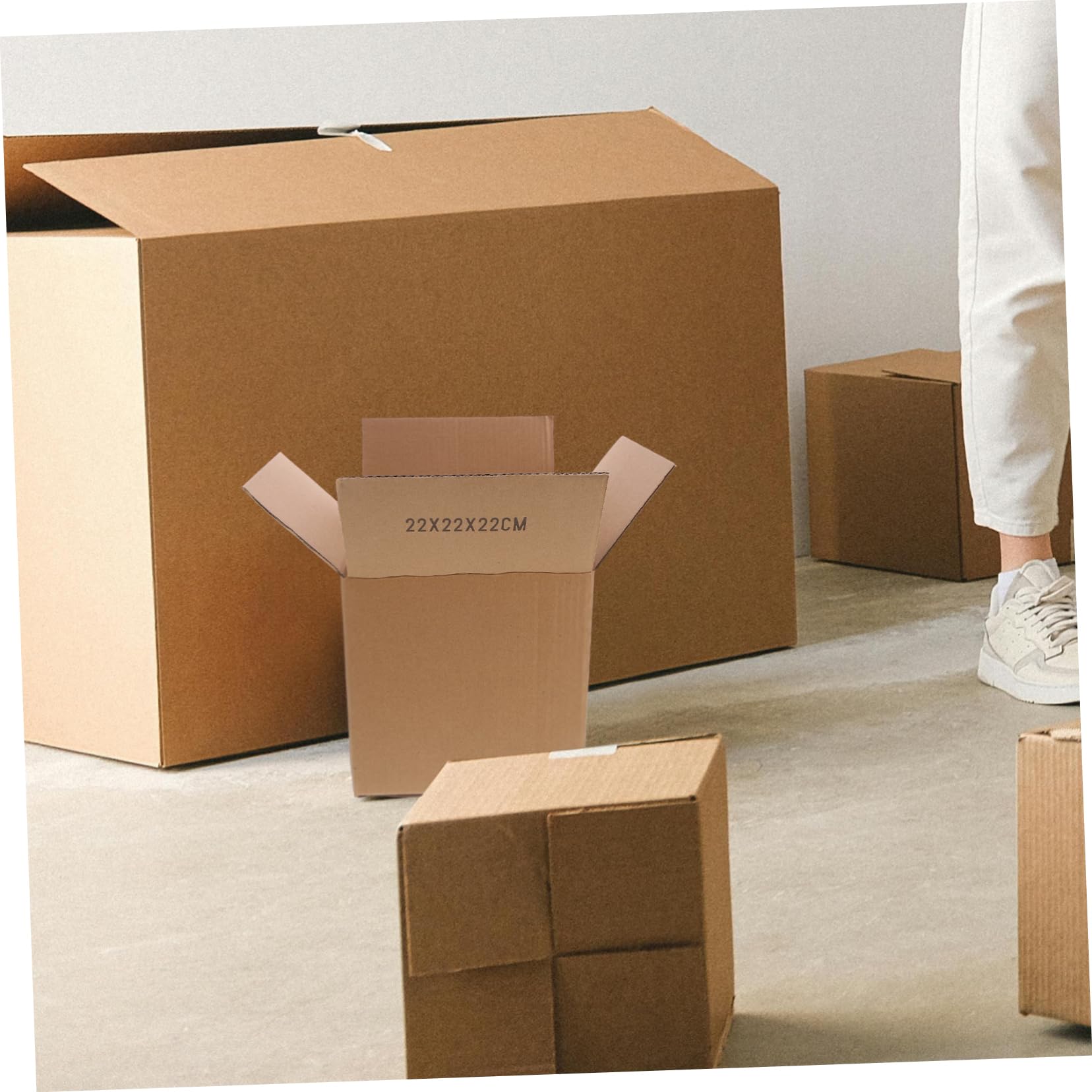 Gadpiparty Stabile Quadratische Umzugskartons aus Brauner Dicker Pappe 5 Stück Packung Verpackungsmaterialien für Bücher und Bastelarbeiten zum Sicheren Verpacken und Transportieren