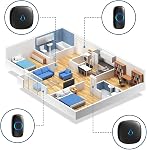 SECRUI Wireless Doorbell, Easy Installation, Adjustable Volumes, 58 Chimes, 1000Ft Operating Range, LED Indicator, Black