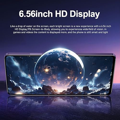 Miniatura 4 de Teléfono Android 4G Lte, 3 GB + 128 GB de memoria, pantalla HD de 6.56 pulgadas, teléfono celular desbloqueado Dual-SIM, procesador Otca-core,