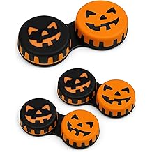 SPORTS WORLD VISION Seasonal Fun Contact Lens Cases Halloween Cute Screw Top Travel Storage Contact Lens Box L/R Eyes Holder Container, Outdoor Mini Contact Lens Storage case, 3 Cases in Same Style